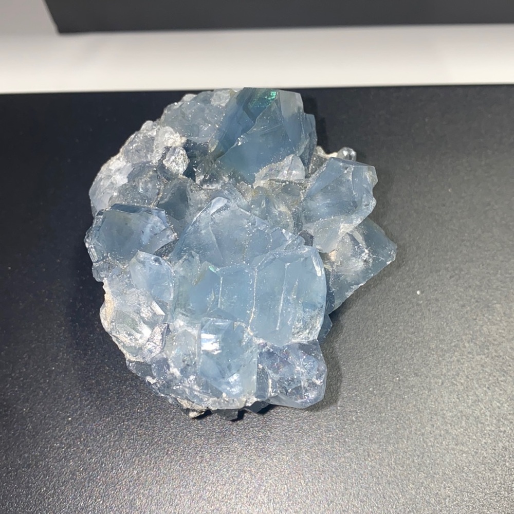 Celestite crystal on matrix - gemmy blue crystal - from Madagascar